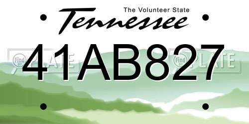 41AB827 Tennessee License Plate