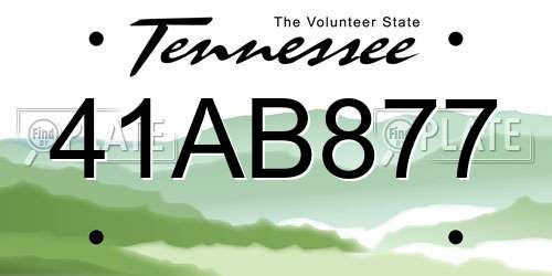 41AB877 Tennessee License Plate