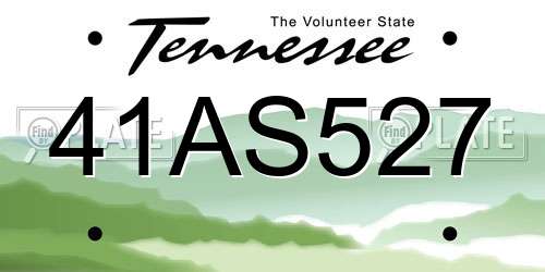 41AS527 Tennessee License Plate