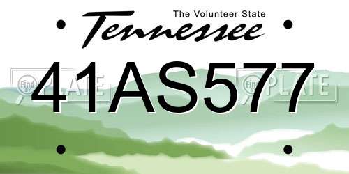 41AS577 Tennessee License Plate