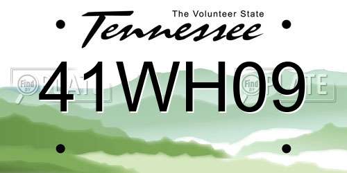 41WH09 Tennessee License Plate