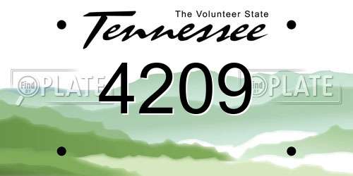 4209 Tennessee License Plate