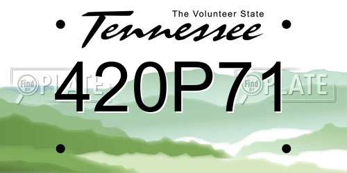 420P71 Tennessee License Plate