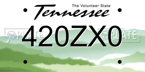 420ZX0 Tennessee License Plate