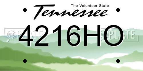 4216HO Tennessee License Plate