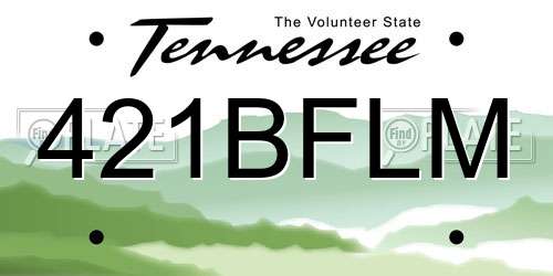 421BFLM Tennessee License Plate