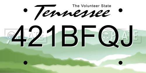 421BFQJ Tennessee License Plate