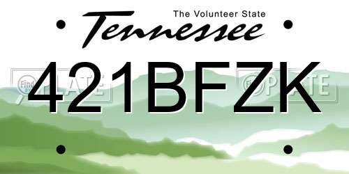 421BFZK Tennessee License Plate