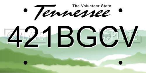 421BGCV Tennessee License Plate