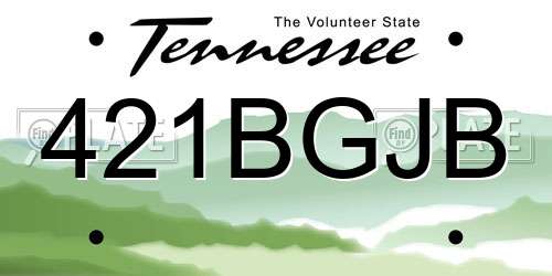 421BGJB Tennessee License Plate