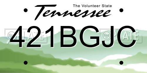 421BGJC Tennessee License Plate
