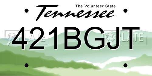 421BGJT Tennessee License Plate
