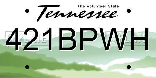 421BPWH Tennessee License Plate