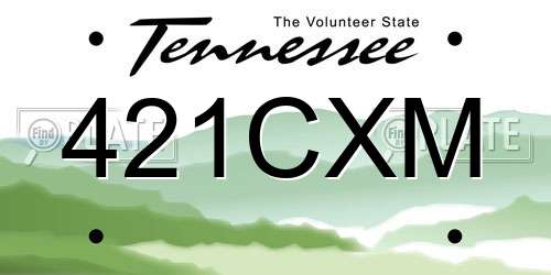 421CXM Tennessee License Plate