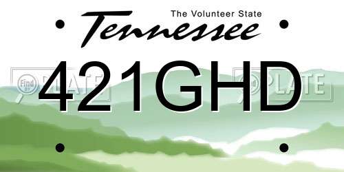 421GHD Tennessee License Plate