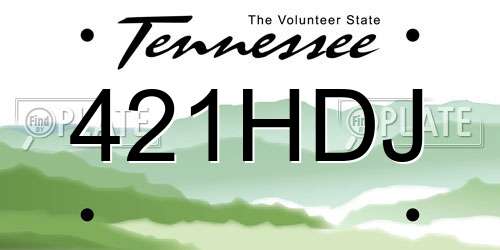 421HDJ Tennessee License Plate