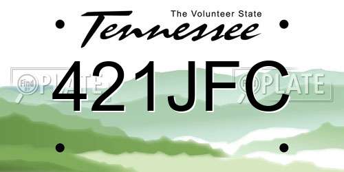 421JFC Tennessee License Plate