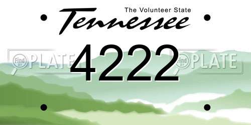 4222 Tennessee License Plate