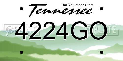 4224GO Tennessee License Plate