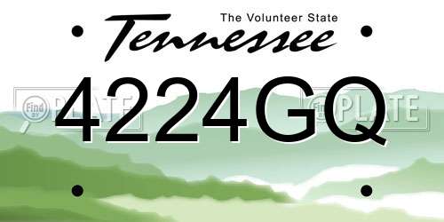 4224GQ Tennessee License Plate
