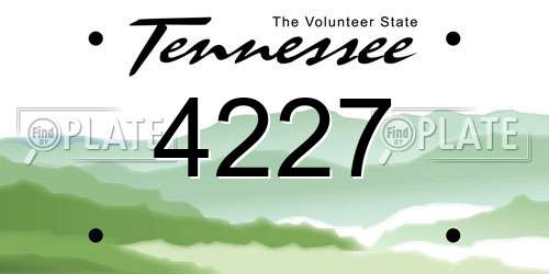 4227 Tennessee License Plate