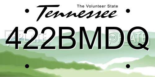 422BMDQ Tennessee License Plate