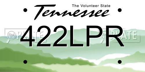 422LPR Tennessee License Plate