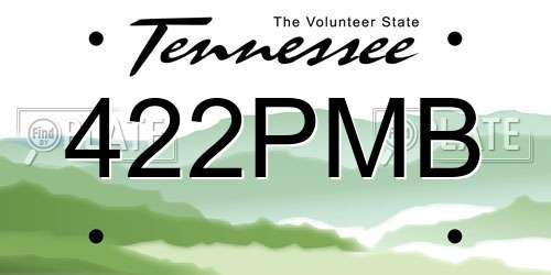 422PMB Tennessee License Plate