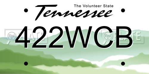 422WCB Tennessee License Plate