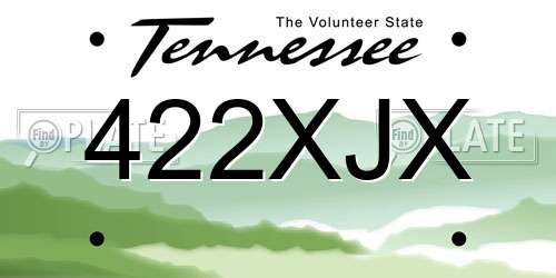 422XJX Tennessee License Plate