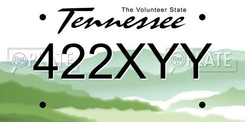 422XYY Tennessee License Plate