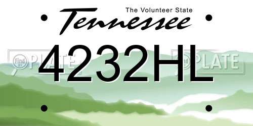 4232HL Tennessee License Plate