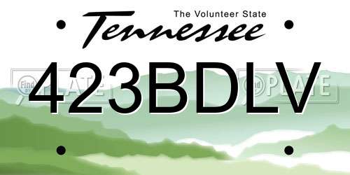 423BDLV Tennessee License Plate