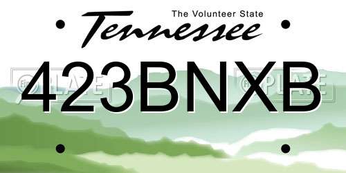 423BNXB Tennessee License Plate