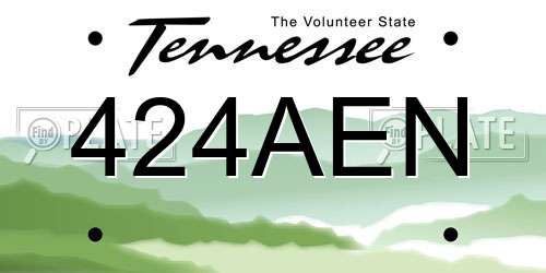 424AEN Tennessee License Plate