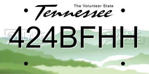 424BFHH Tennessee License Plate