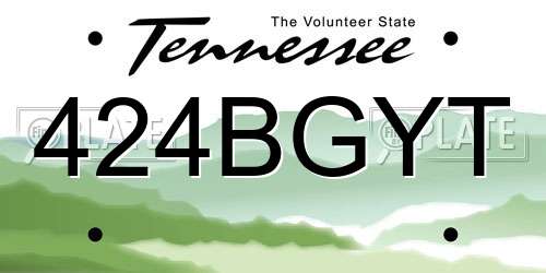 424BGYT Tennessee License Plate
