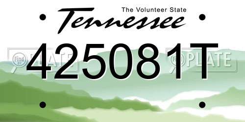425081T Tennessee License Plate