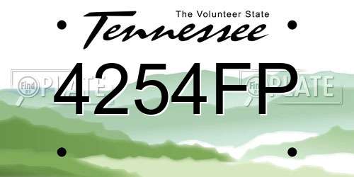 4254FP Tennessee License Plate