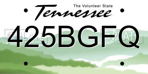 425BGFQ Tennessee License Plate