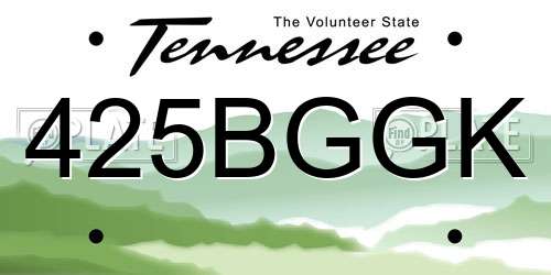 425BGGK Tennessee License Plate