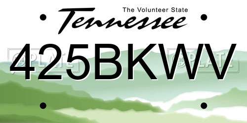 425BKWV Tennessee License Plate