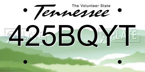425BQYT Tennessee License Plate