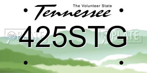 425STG Tennessee License Plate