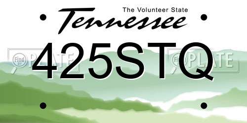 425STQ Tennessee License Plate