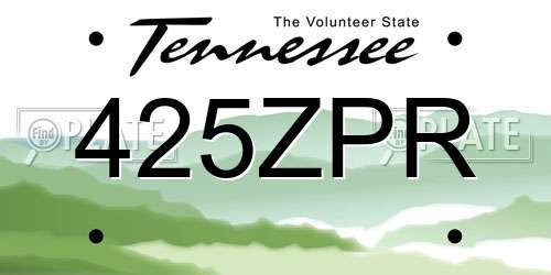 425ZPR Tennessee License Plate