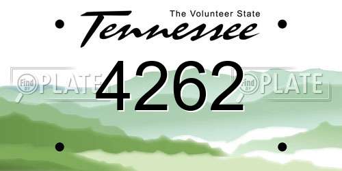 4262 Tennessee License Plate