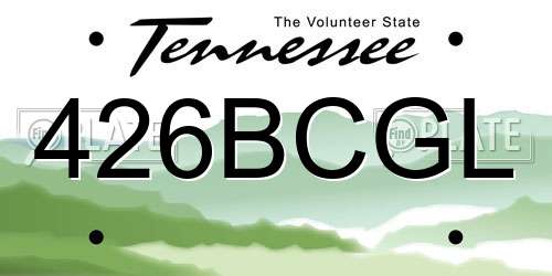 426BCGL Tennessee License Plate