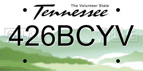 426BCYV Tennessee License Plate