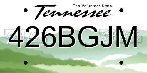426BGJM Tennessee License Plate